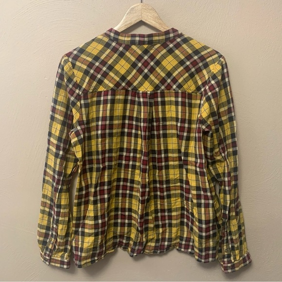Xirena Oakley Yellow Plaid Long Sleeve Shirt Size Small Yellow Black Red - Picture 7 of 8